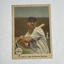 1959 Fleer Ted Williams #29 July 21, 1946, Ted Hits for the Cycle VG-EX (crease) picture