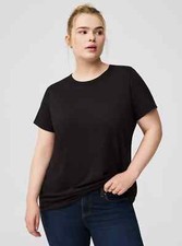 Torrid Plus Size 2X Everyday Jersey Tee Deep Black Crew Neck Short Sleeve NWT picture
