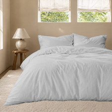 Ultra-Soft Solid 2200 Thread Count Cotton Blend Duvet Cover Set Cooling picture