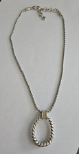 Brighton Signed Meridian Adagio Pendant Two-Tone Gold Silver Crystal Necklace picture