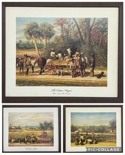 William Aiken Walker - 3 PIECE FRAMED ART SERIES- Black South Sharecropper NEW picture