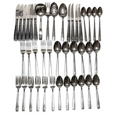 Vintage Oneidacraft Deluxe Stainless Flatware Set RX Pharmacy Medical Logo 41 Pc picture
