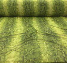 PowerNet Stretch Mesh Nylon Spandex Sheer Printed Snake Skin Lime Green Z508 picture