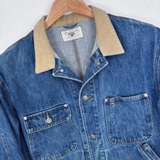VTG 90s Polo Ralph Lauren Authentic Dungarees Denim Trucker Jacket Mens L USA picture
