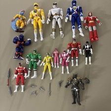 Bandai Vintage Mighty Morphin Power Rangers Figure Lot w/  some Weapons picture