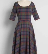 NWT Collectif ModCloth Plaid  Midi Dress  Plus Size 20 US picture