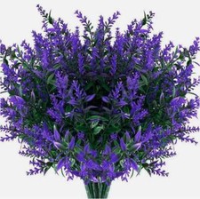 8 Bundles Artificial Flowers UV Resistant Fake Plants Outdoor Home Garden Decor picture