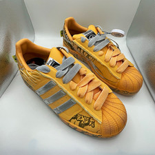 adidas Hellstar x Superstar Men’s Low Top Lace-Up Sneakers Hazy Orange LA1501 picture