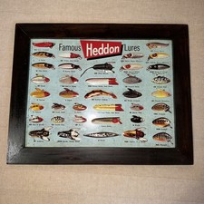 Heddon Lures Framed Tim Sign 13” x 17” picture