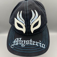 Vintage Rey Mysterio Hat WWE Authentic Black Cap w/ Blue Flames picture