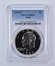 1974-S Eisenhower $1 CLAD PR69 PCGS Blue Label picture