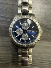 Fossil Blue Men's Speedway Chronograph Watch CH-2332 Silver Case Bracelet Band picture