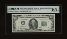 DBR 1963-A $100 FRN Philadelphia STAR Gem Fr. 2163-C* PMG 65 EPQ Ser# C00084376* picture