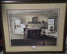 RARE ANDREW WYETH 1990 OOP Halftone Litho-Print BIG ROOM, New York Graphic Soc. picture