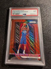 2018-19 Panini Prizm Shai Gilgeous-Alexander #184 Ruby Wave Prizm (RC) PSA 9 picture