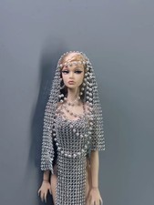 OOAK Silver Chain Dress Set For Silkstone Barbie Poppy Parker FR Integrity Toys picture