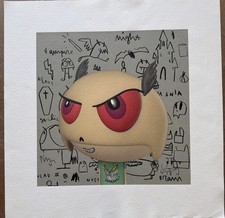 Edgar Plans Lil Heroes Villains Signed Doodled 1/1 Canvas Print Rare picture