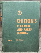 Vintage 1962 Chilton's Flat Rate and Parts Manual 33rd Year Repair Shop Guide picture