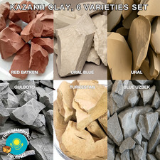 Edible clay 6 Best Flavors Kazakh Clay Set Ural Blue Batken Gulboto 450 grams picture