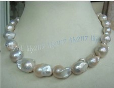 Huge 15-20mm Australian South Sea Natural White Keshi Baroque Pearl Necklace 18
