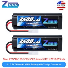 2x Zeee 7.2V 3600mAh NiMH Battery Tamiya for RC Car Truck Associated HPI Losi picture