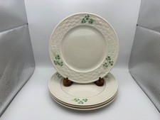 Set of 4 Belleek Irish Pottery SHAMROCK Salad Plates picture