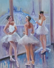 YARY DLUHOS Ballet Dance Music Ballerina Figure Woman Original Art Oil Painting picture