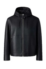 Men's Mackage Lavan Leather Hooded Jacket - Black Shade picture