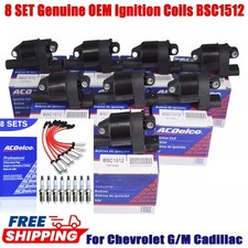 Genuine UF414 8p Ignition Coils+Spark Plugs+Wire For GMC Chevy SilveradoTahoe .￥ picture