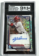 2024 Bowman Chrome Prospect Autographs DYLAN CREWS #CPA-DC Speckle SGC 9.5 Mint+ picture