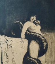 The sensuality Franz von Stuck 1889 VINTAGE art print antique painting picture