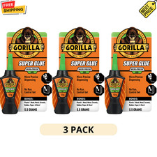 3 Pack Gorilla Micro Precise 5 Gram Gel Super Glue Adhesive picture