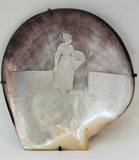 Antique 19th Century French Carved Mother-of-Pearl Shell GRAND TOUR Souvenir picture