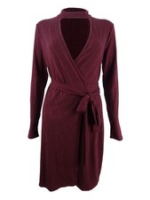 Laundry By Shelli Segal Women's Rib Knit Wrap Dress (4, Berry) picture