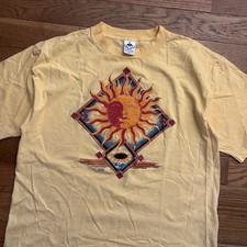 Vintage 90s Dream Catcher Sun Sunflower Art Yellow Tee Shirt XL picture