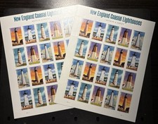 USPS 2013 New England Coastal Lighthouses 2 Sheets Of 40 Stamps MNH picture