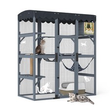 72Inches Large Wood Catio Outdoor Cat Enclosure with Waterproof Roof picture