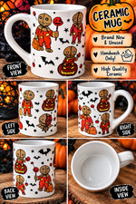 Trick ’r Treat Sam Ceramic Mug Halloween Horror Pumpkin Bats Spirit New picture