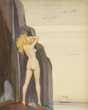 Lorilee, a rare, early work by Vargas by Alberto Vargas vintage art print picture