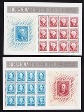 1997 US 3139-3140 Pacific 97 Sheets of 12 Set of 2 50c Franklin & 60c Washington picture