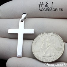 MEN WOMEN 925 STERLING SILVER SIMPLE PLAIN SILVER CROSS CHARM PENDANT*ASP194 picture