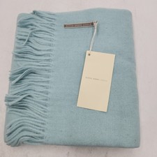 NEW Alicia Adams Alpaca Wool Blend Throw Blanket Aqua 51