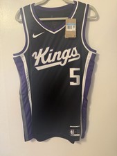 Nike De'Aaron Fox #5 Sacramento Kings NBA Men’s Jersey Size Medium Black/Purple picture