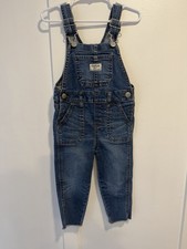 Oshkosh B'Gosh Denim Overalls Frayed Leg Hem Size 3T picture