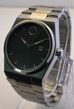 Refurbished Men's Movado Bold Quartz Black Dial Stainless Steel Date Wristwatch picture