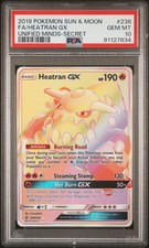 2019 Pokemon Sun & Moon Unified Minds Heatran GX Secret FA #238 PSA 10 picture