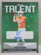 2025 Leaf Football Nation Pure Talent Crystal Green George MacIntyre 1/5 Auto picture
