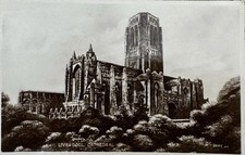 1933 UK RPPC Liverpool Cathedral KGV 1½d British Industries Fair picture