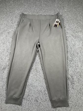 Avia Women XL (16-18) GREY FOG Scuba Knit Pleat JOGGER Pants 2-Pockets NWT picture