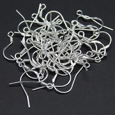 100 Pcs / 50 Pairs 925 Sterling Silver Earring Hooks Hook Ear Wires with 100 Pcs picture